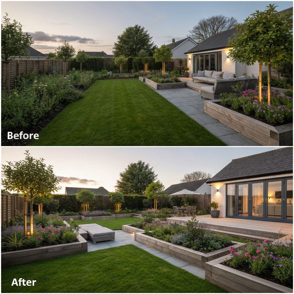 Stunning landscaped garden transformation in Newport, Wales